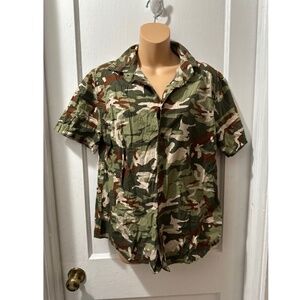 Original Use Green Camo Short Sleeve‎ Button Down in M